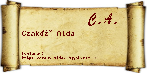 Czakó Alda névjegykártya